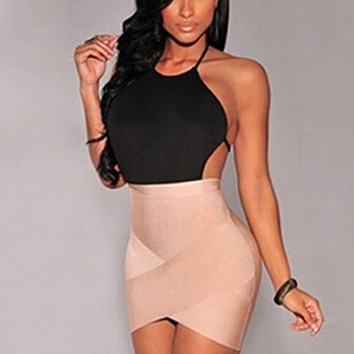 Women’ Fashion Sexy Backless Bodycon Bandage Evening Party Cocktail Short Mini Dress