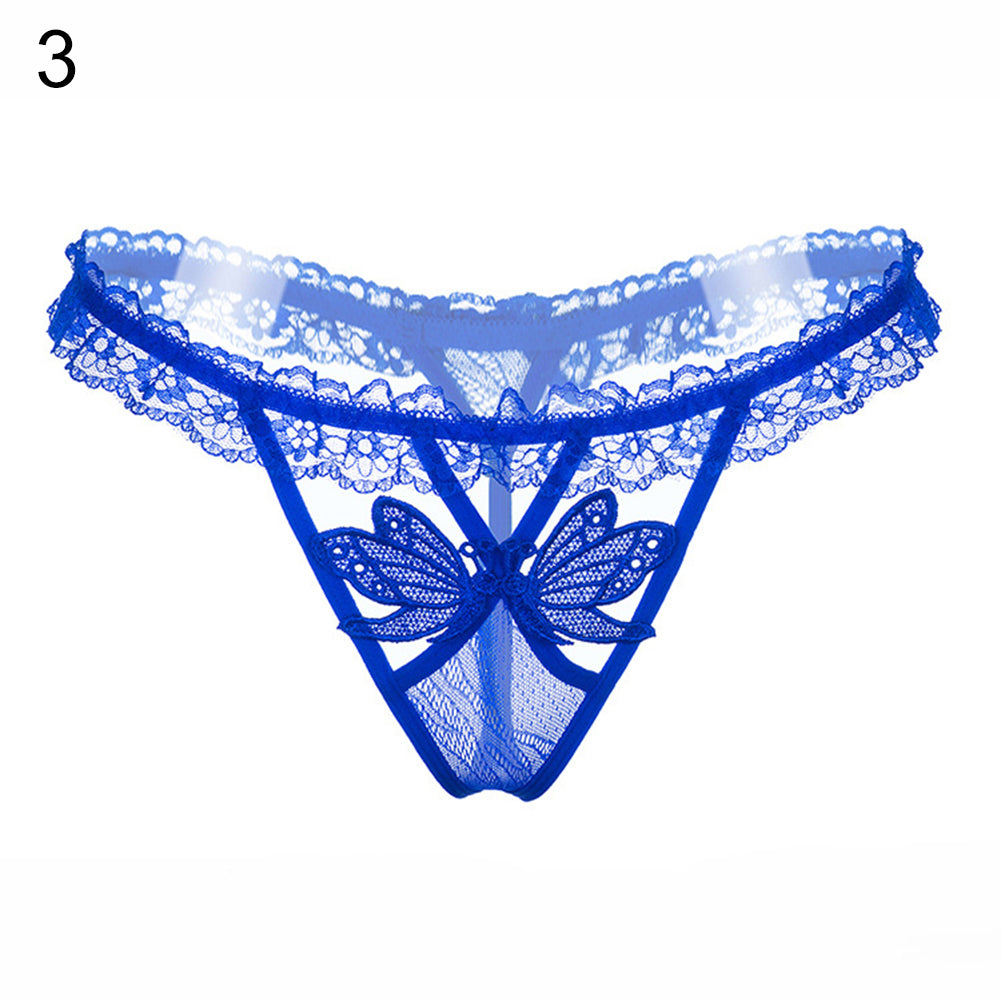 Sexy Floral Lace Hollow See Through Briefs Low Rise Underwear Women’s Panties