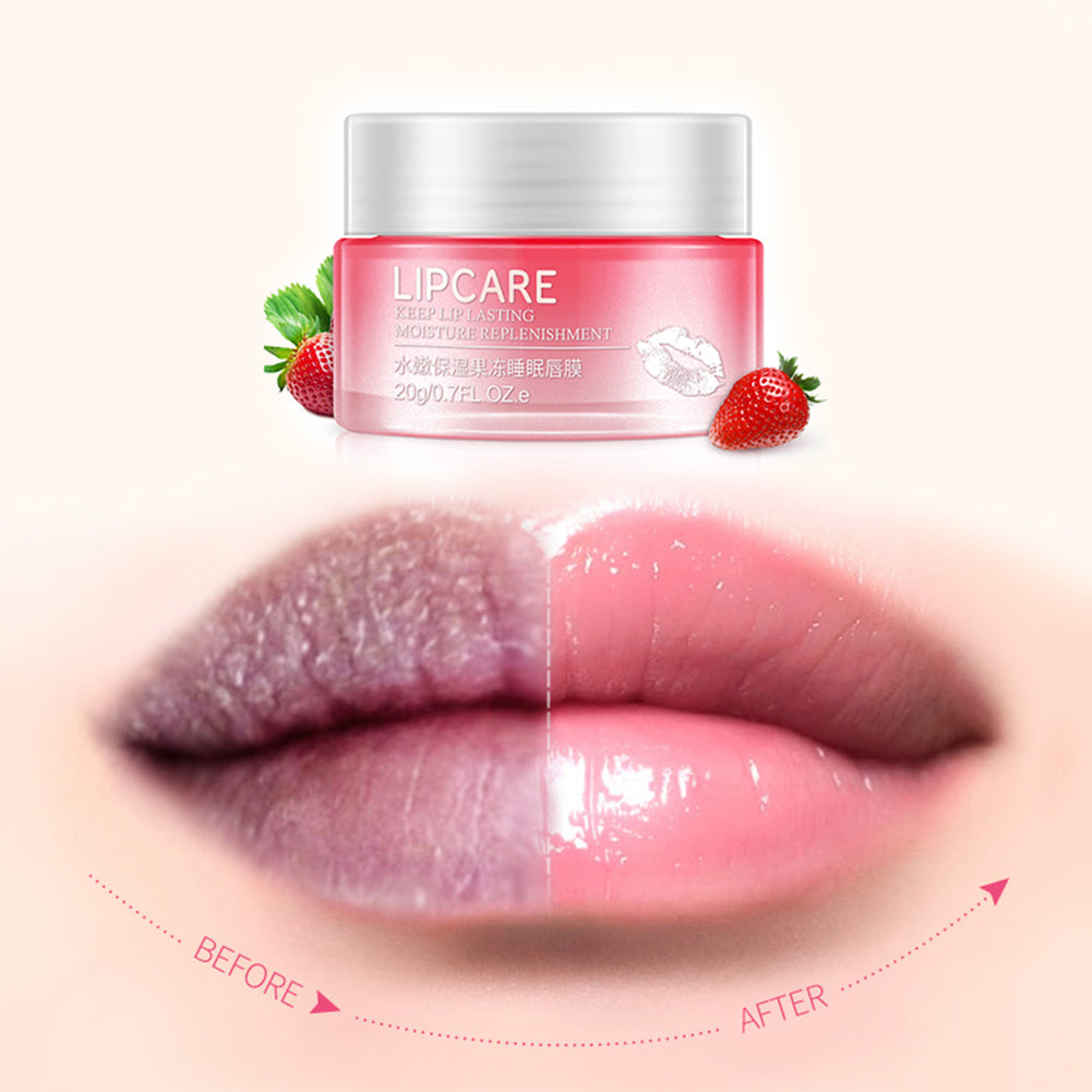 Strawberry Lip Sleeping Mask Exfoliator Moisturizer Nourishing Plumper Skin Care