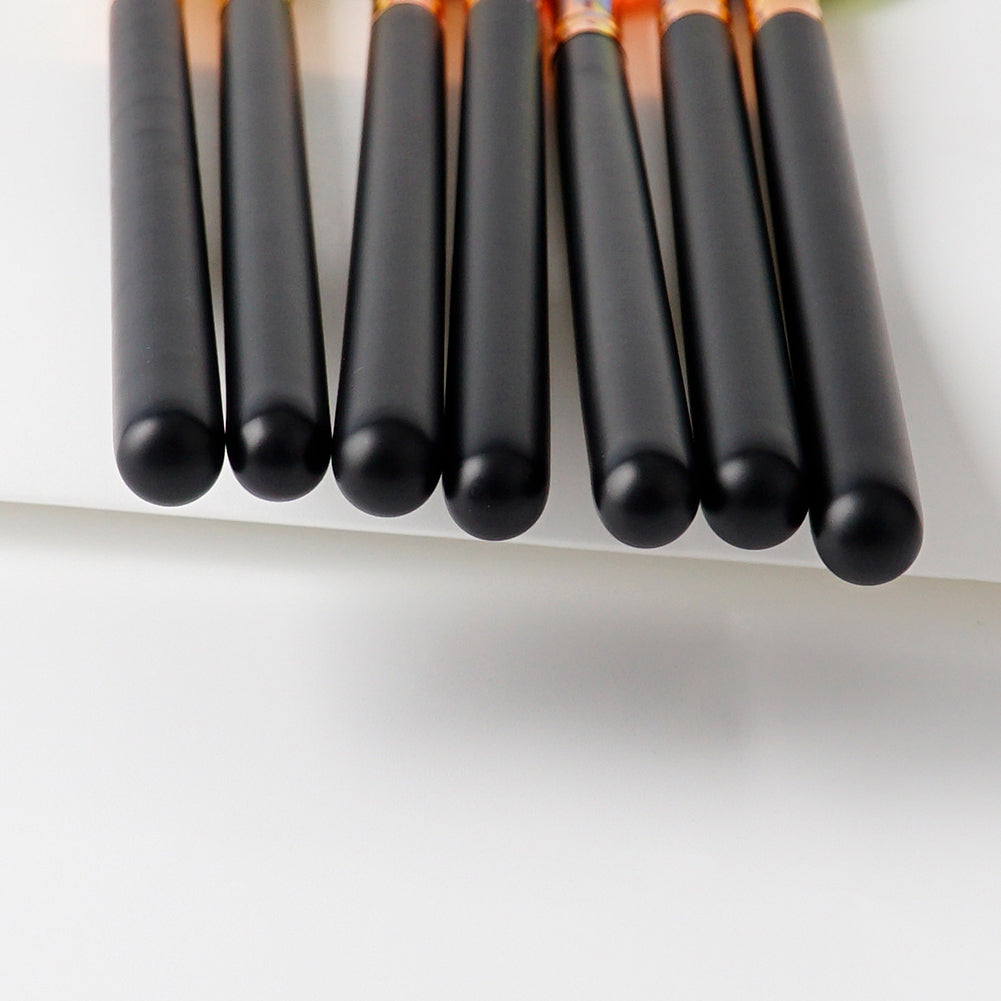 Portable Fan Shape Wood Handle Brush Powder Foundation Women Beauty Makeup Tool