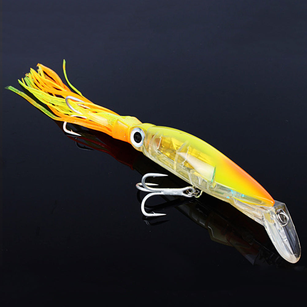 24cm Fishing Lures Artificial Squid Hard Baits Tentacles Sharp Hook Tackle Tool