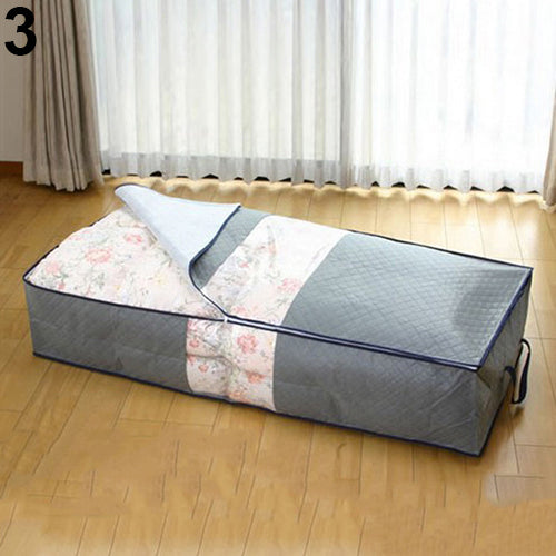 Zipped Clothes Duvet Clothing Pillow  Under Bed Handle Storage Organizer Bag