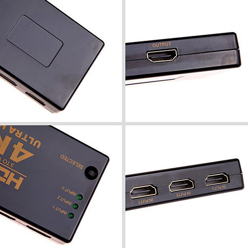 3 in 1 out HDMI Switch Hub Switcher Adapter for 4K*2K HDMI 3D TV HDCP Repeater