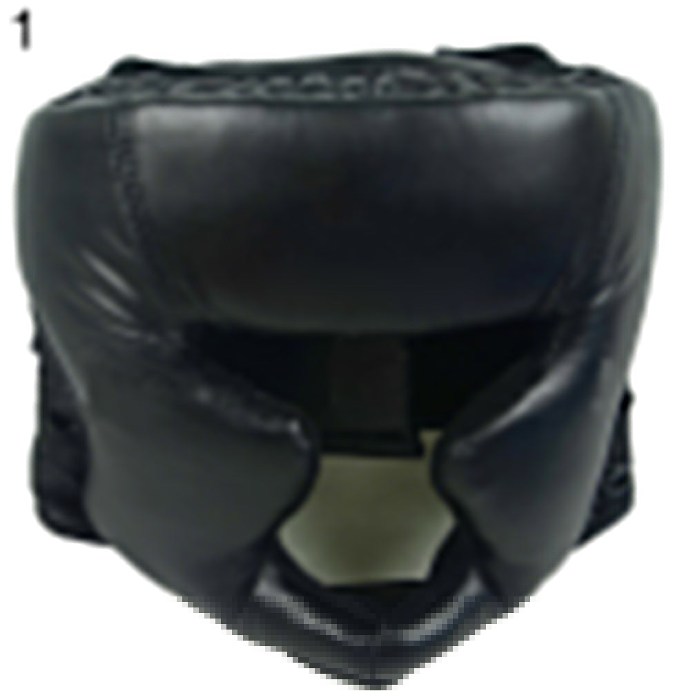 Faux Leather Boxing Martial Arts MMA Helmet Head Guard Headgear Head Protection