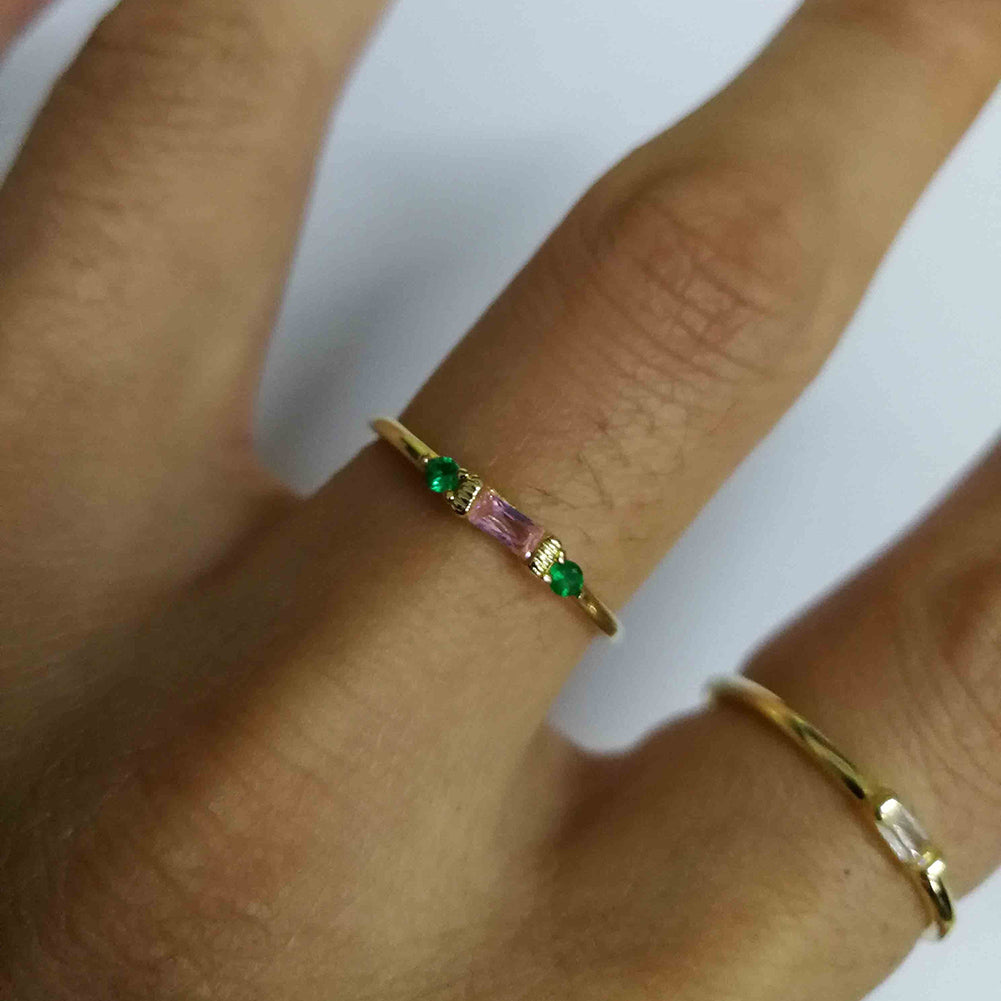 4Pcs Women Finger Rings Inlaid Zircon False Gemstone Wedding Engagement Jewelry