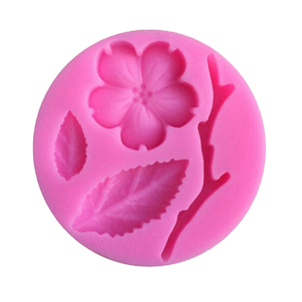 Peach Blossom Silicone DIY Fondant Cake Decorating Mold Kitchen Baking Tool