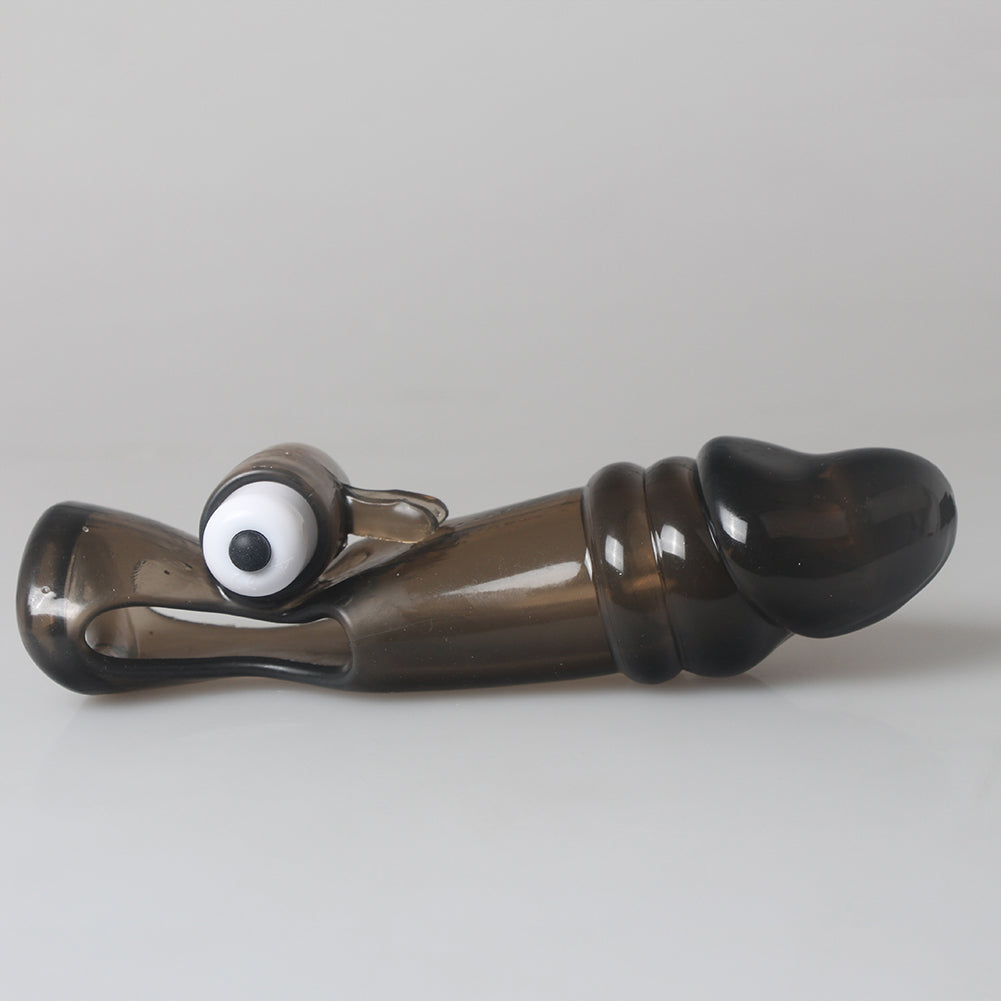 Clear Men's Penis Sleeve Extension Vibration Delay Impotence Male Adult Sex Toy