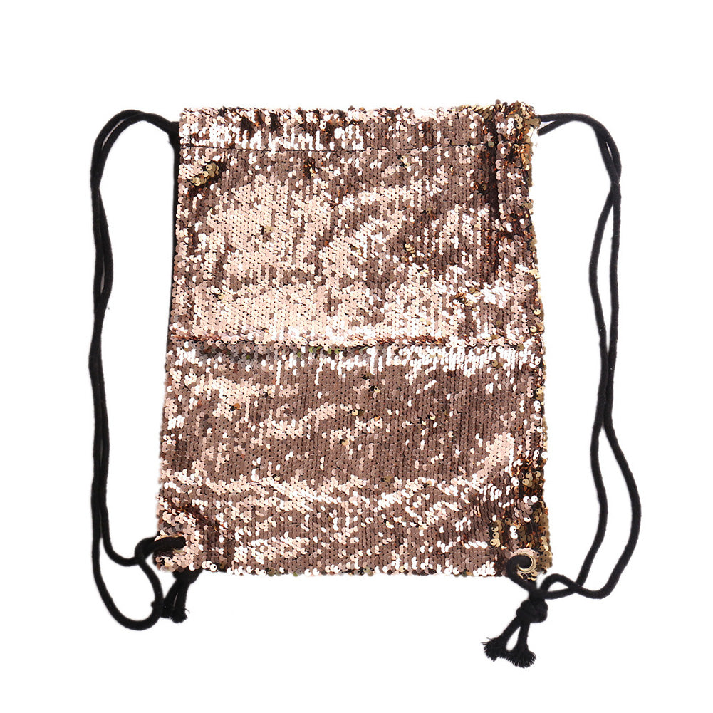 Bling Sequins Travel Sport Backpack Fashion Women Drawstring Shoulder Bag