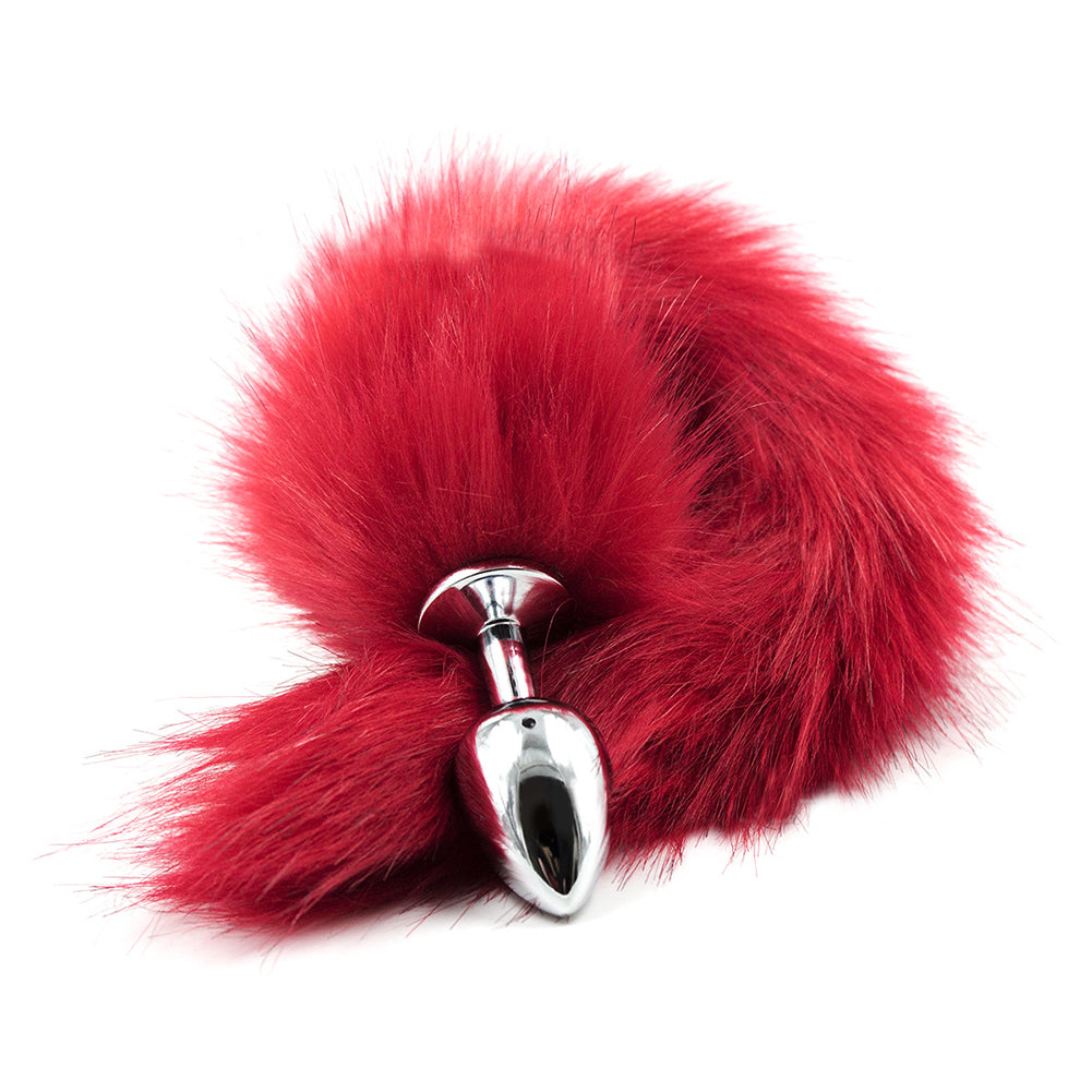Adult Women Faux Fox Tail Anal Plug Stainless Steel Butt G-Spot Toys Sex Product