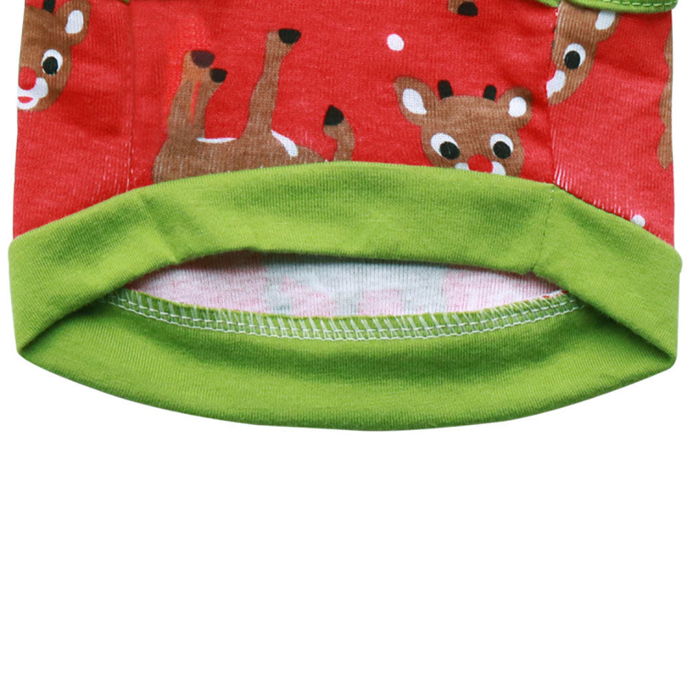 Cute Christmas Pet Vest Elk Print Breathable Sleeveless Top Dog Apparel Clothes