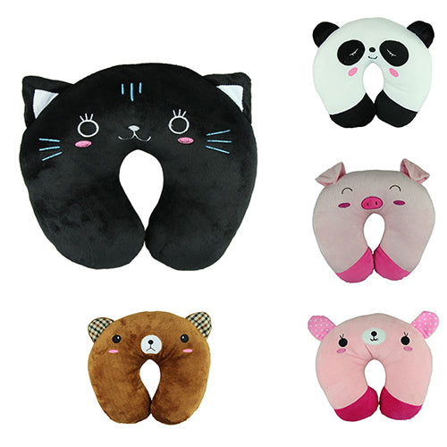 Cute Cartoon Panda Cat Bear Rabbit Pig Travel Car Home U Shape Neck Rest Pillow