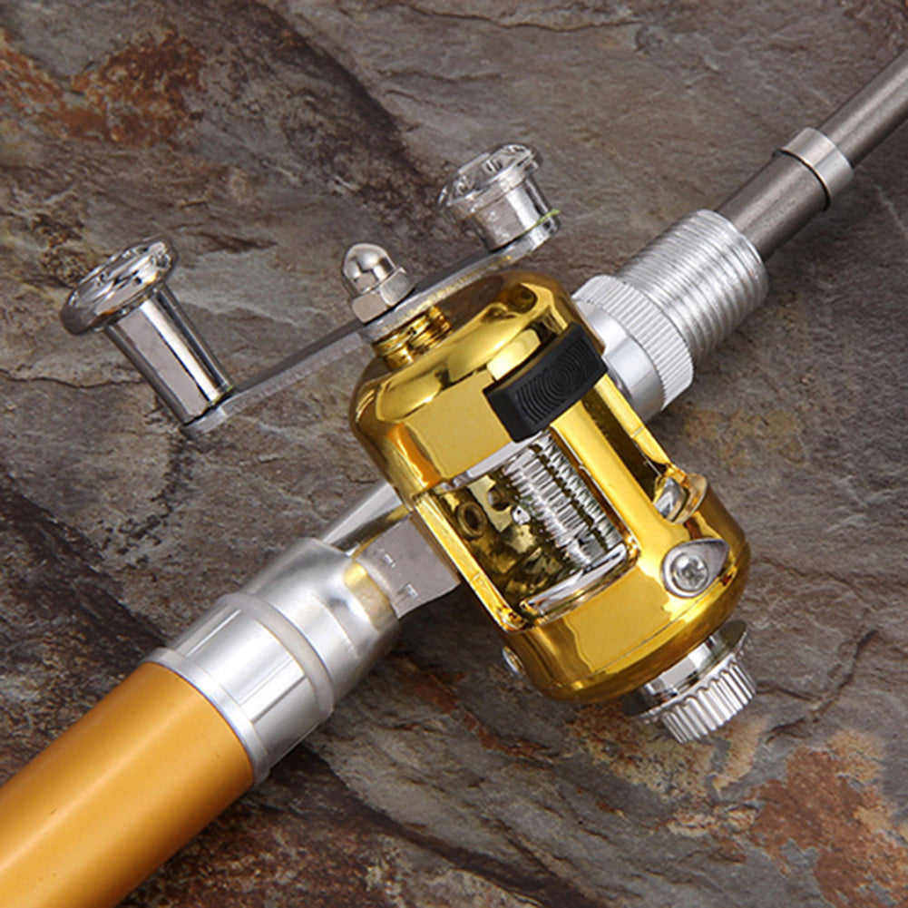 Combo Telescopic Mini Pocket Fish Pen Aluminum Portable Fishing Rod Pole Reel
