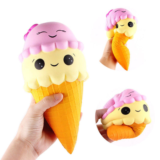 Cute Large Ice Cream Cone Slow Rising Soft Squeeze Stress Reliever Toy Decor