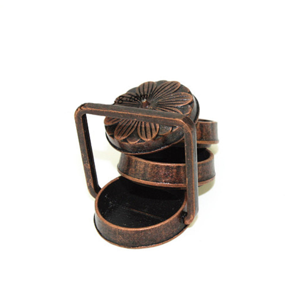 Dollhouse Miniature Toy Vintage 3 Layers Chinese Style Food Basket with Lid