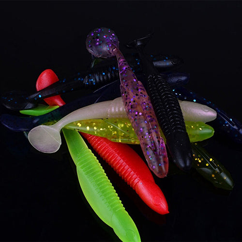 10Pcs Multi-color Soft Durable Plastic Bionic Fish Lures Baits Fishing Tackle