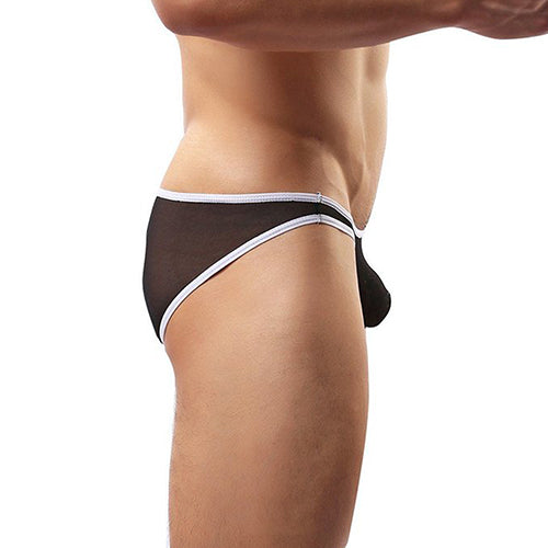 Men's Sexy Mesh Bulge Pouch Pants Bikini Briefs Underwear Low Rise Boxers