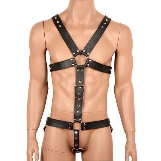 Faux Leather Bondage Slave Restraint Straps Men Chest Harness Adult Sex Toy