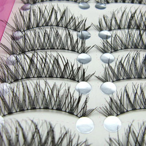 10 Pairs Natural Jumble Long False Eyelashes Party Wedding Makeup Eye Lashes