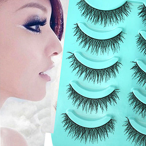 5 Pairs Soft Makeup Handmade Pretty Long Thick Cross False Eyelashes Eye Lashes