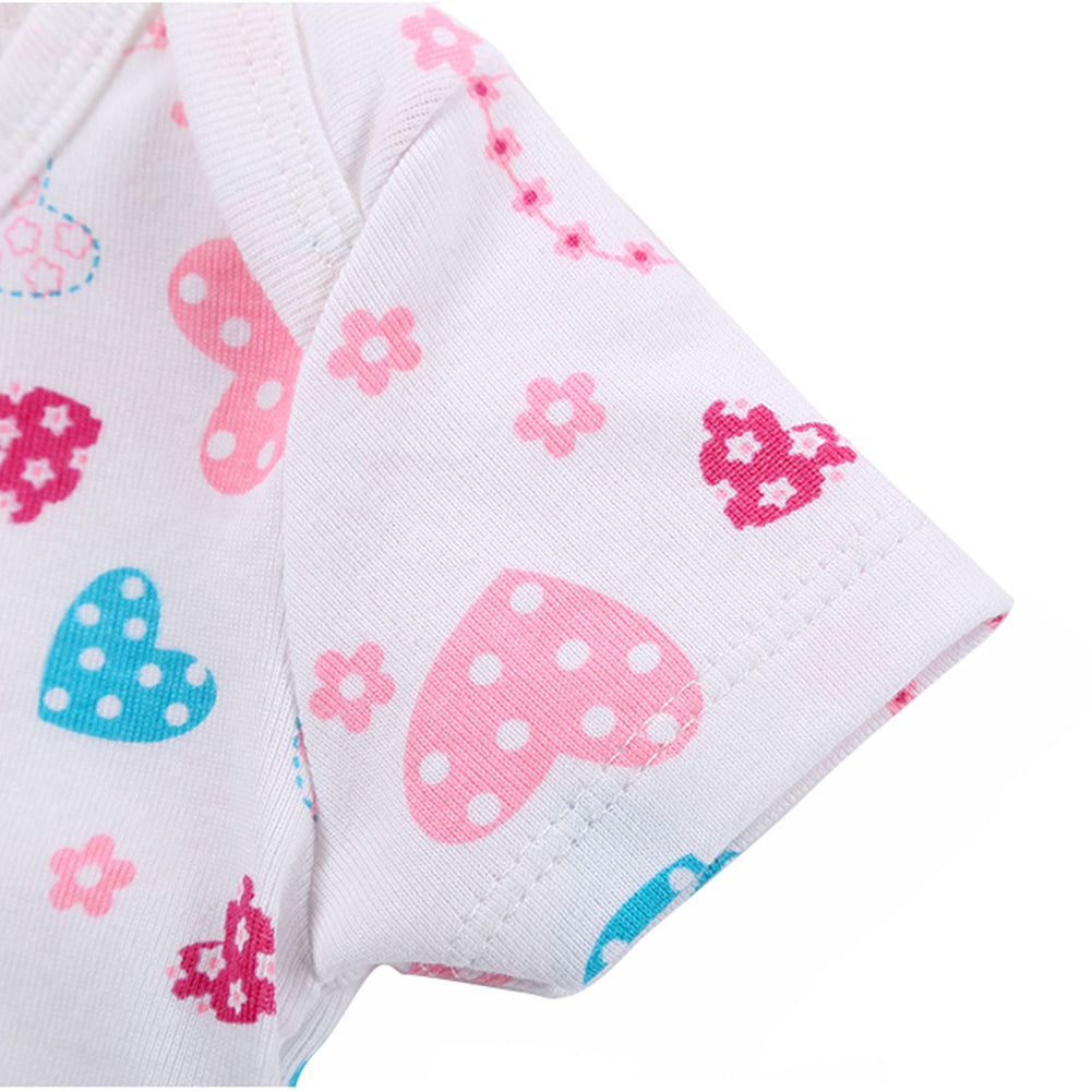 Lovely Hearts Printed Short Sleeve 0-1 Year Infant Baby Romper Summer Jumpsuits