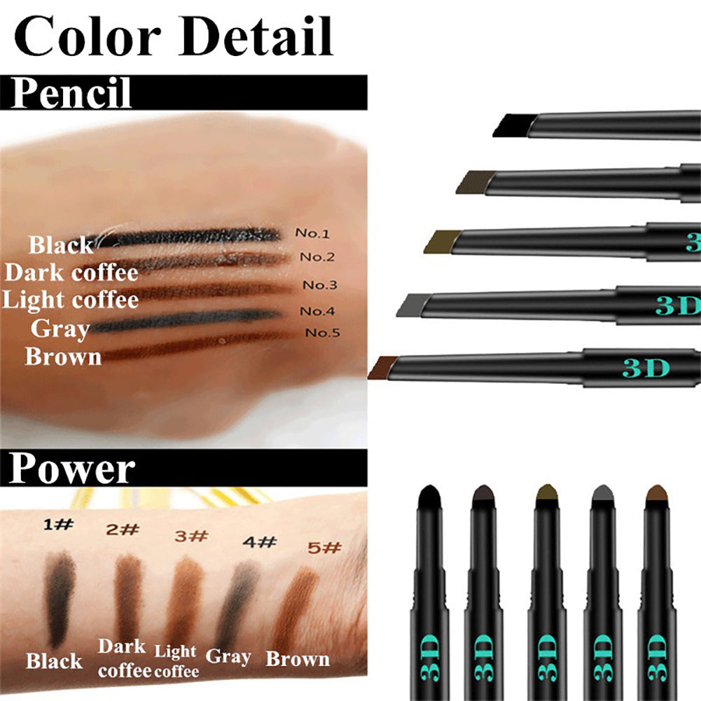 3 in 1 Eyebrow Pencil Brush Powder Women's Beauty Makeup Cosmetic Gift