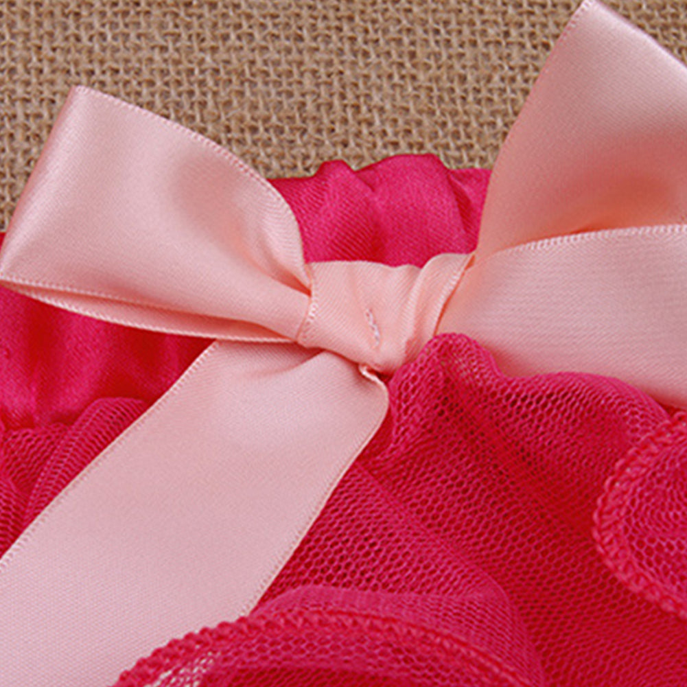 Cute Baby Girl Newborn Birthday Letter Print Bowknot Layer Tutu Skirt Outfit Set