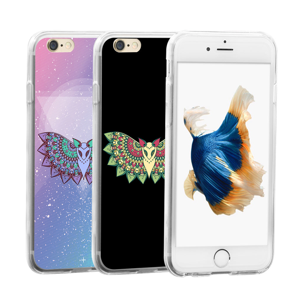 Multicolor Flying Owl Print Hard Back Case for iPhone 5C 6S 7 Samsung Galaxy S7