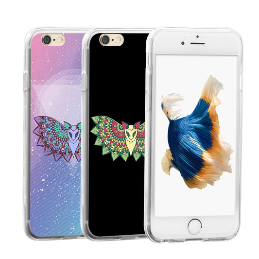 Multicolor Flying Owl Print Hard Back Case for iPhone 5C 6S 7 Samsung Galaxy S7