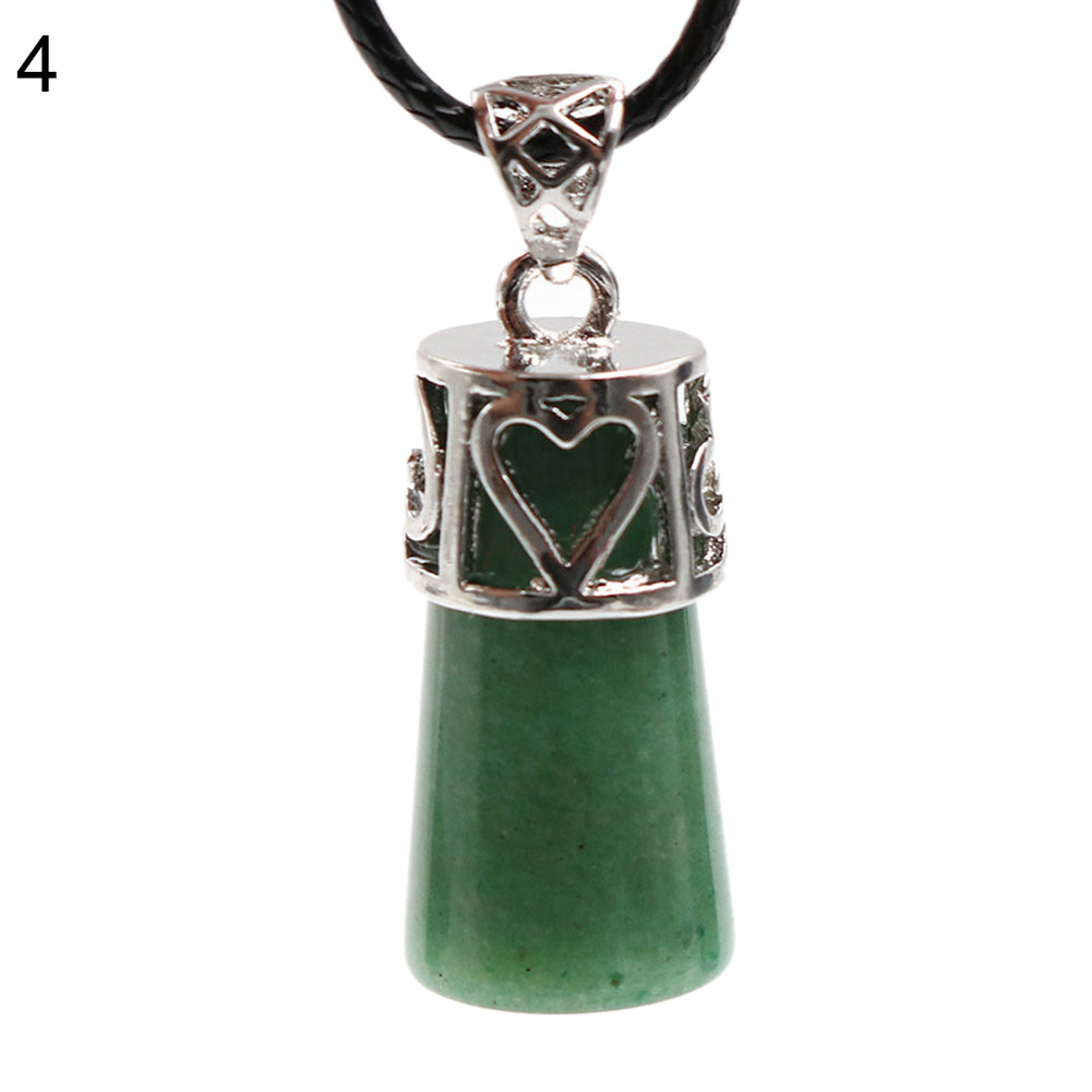 Vintage Cylinder Crystal Faux Gemstones Pendant for Necklace DIY Jewelry Making