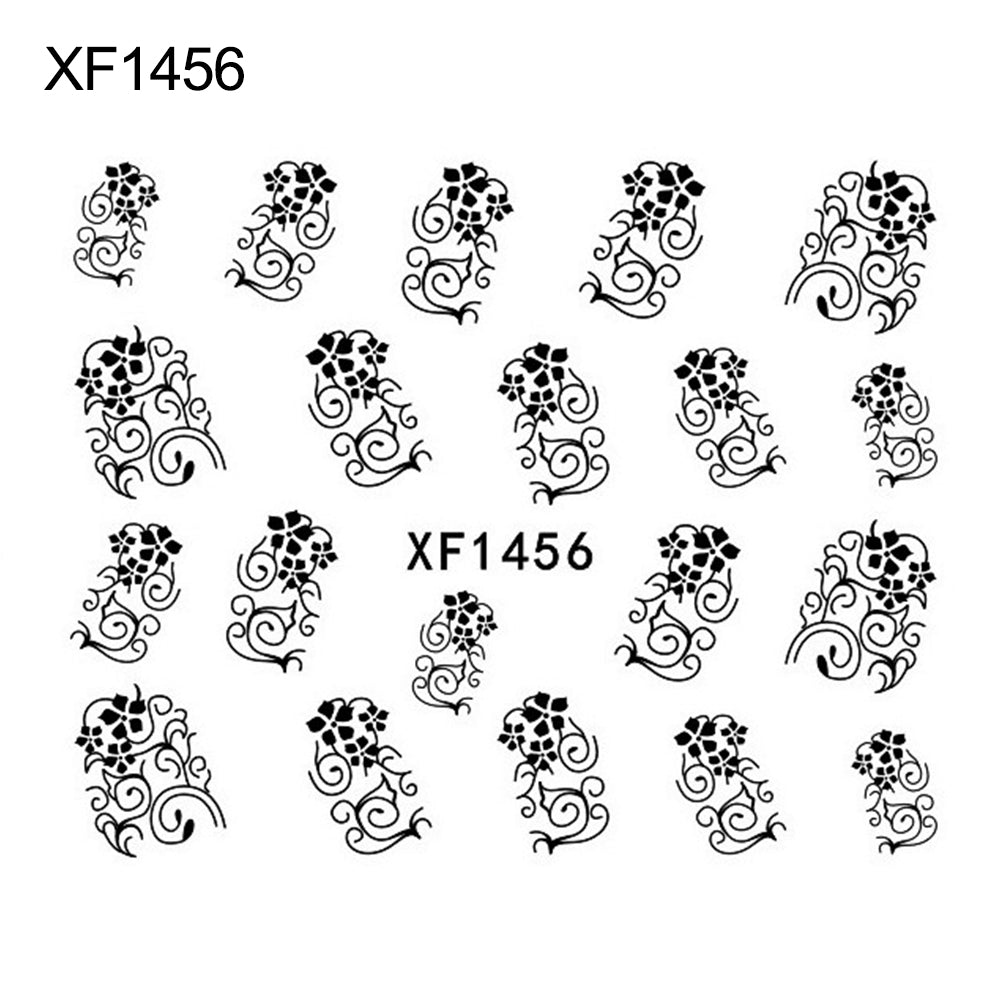 Women Manicure Decor Floral Nail Art Water Transfer Sticker False Tips DIY Decal