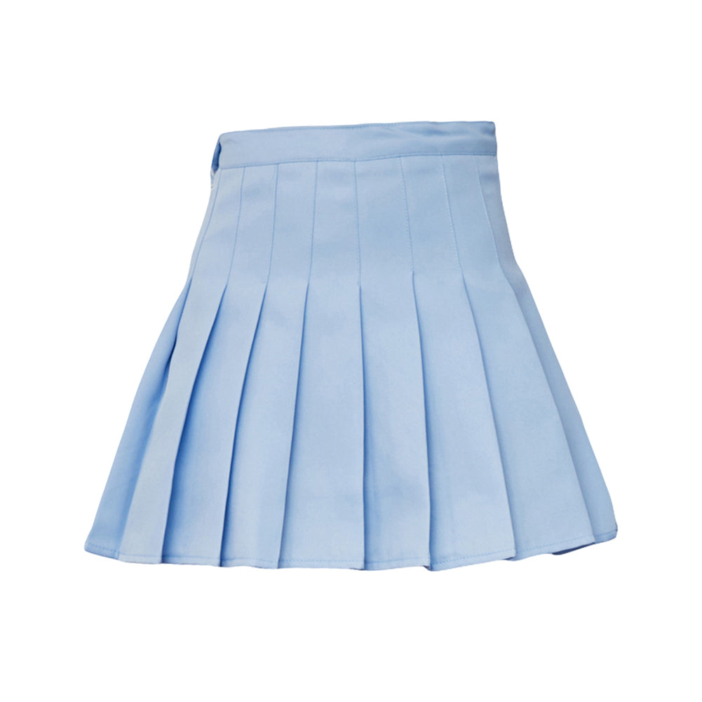 Fashion Women Mini Pleated Solid Color High Waist Tennis Skater Short Skirt Gift