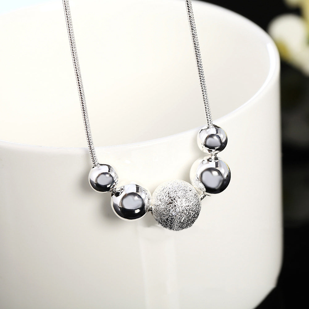 Women's Stylish Silver Plated Beads Charm Pendant Necklace Chain Jewelry Gift