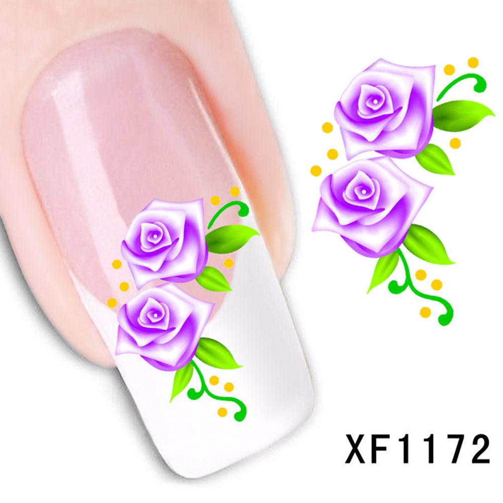 Floral Pattern Fashion Women Beauty Nail Art Sticker DIY Craft Manicure Decal