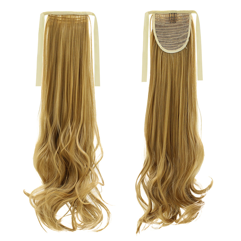 Long Straight Curly Ponytail Hair Extension Wrap Around Ribbon Clip-in Hairpiece
