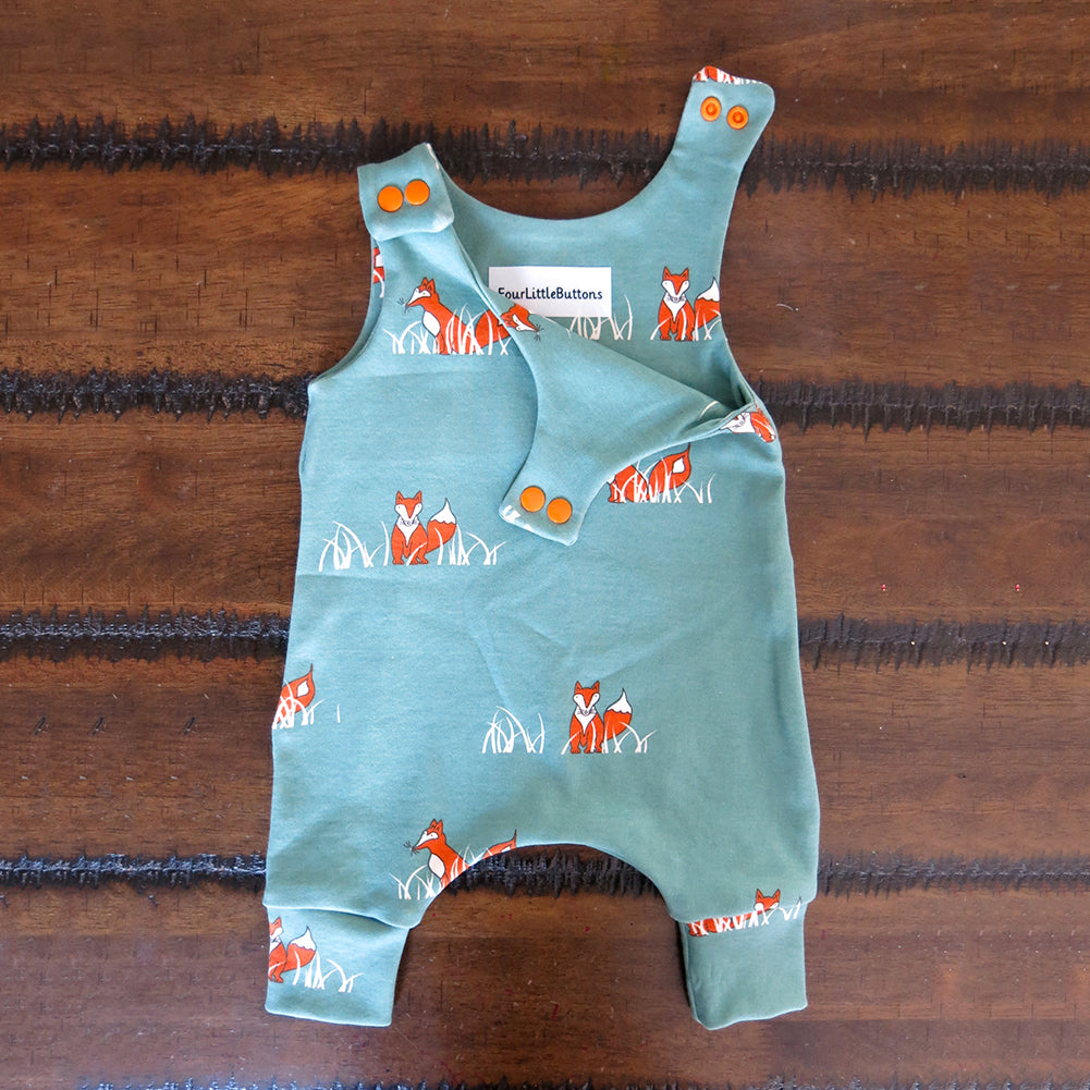 Unisex Cute Cartoon Fox Pattern Sleeveless Baby Summer Romper Jumpsuits