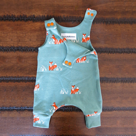 Unisex Cute Cartoon Fox Pattern Sleeveless Baby Summer Romper Jumpsuits