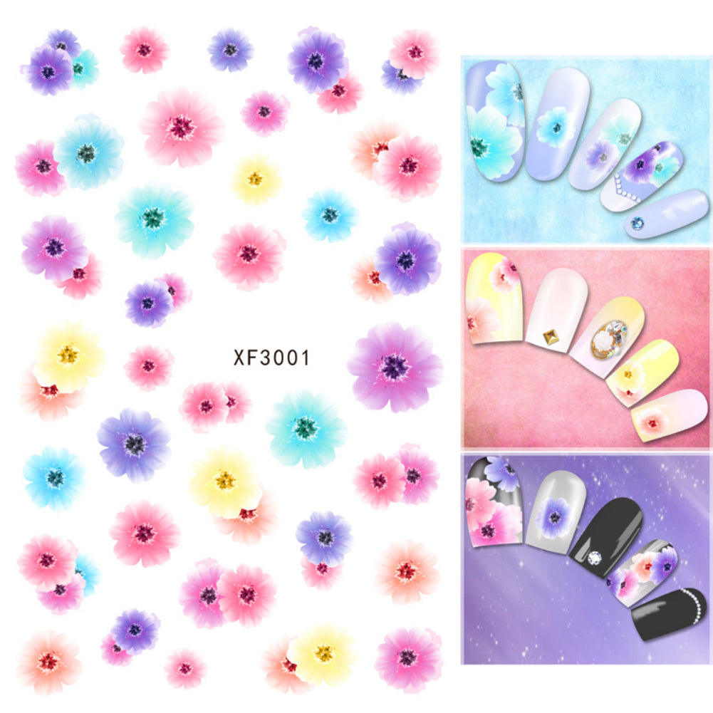 Fashion Flower Cat Heart Nail Art Sticker Decal Manicure Nail Tip Decoration