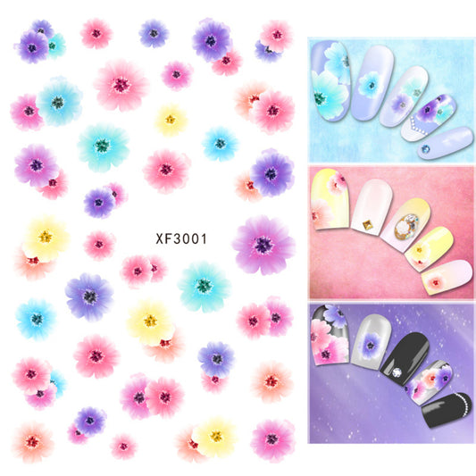 Fashion Flower Cat Heart Nail Art Sticker Decal Manicure Nail Tip Decoration