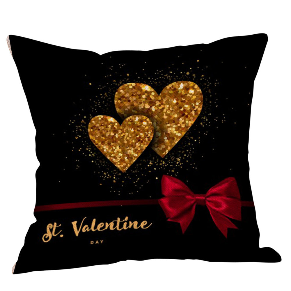 Local Store Happy Valentine Pillow Cases Linen Sofa Cushion Cover Home Decor Pillow Case