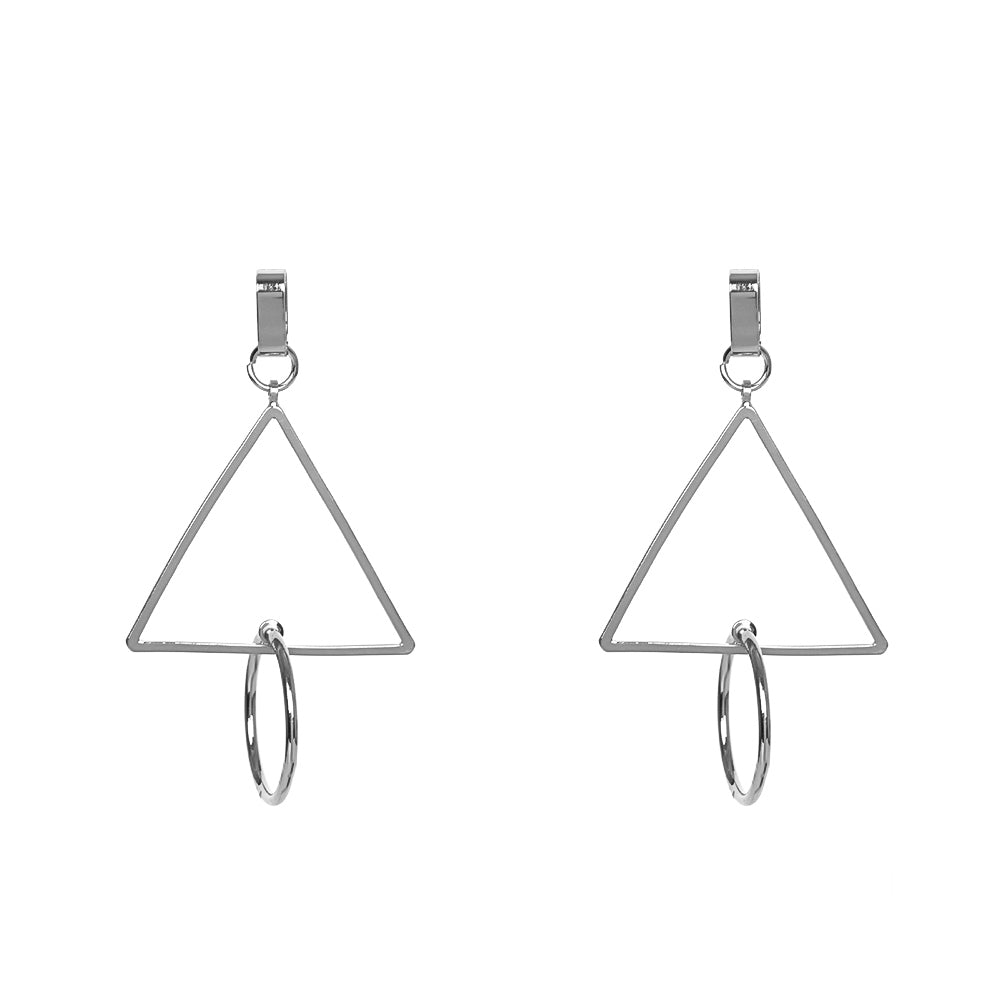Triangle Circle Pendant Ear Studs Geometric Jewelry Fashion Women Earrings Gift