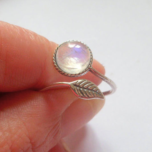 Unique Adjustable Leaf Rhinestone Open Rings Bride Wedding Jewelry Finger Gifts