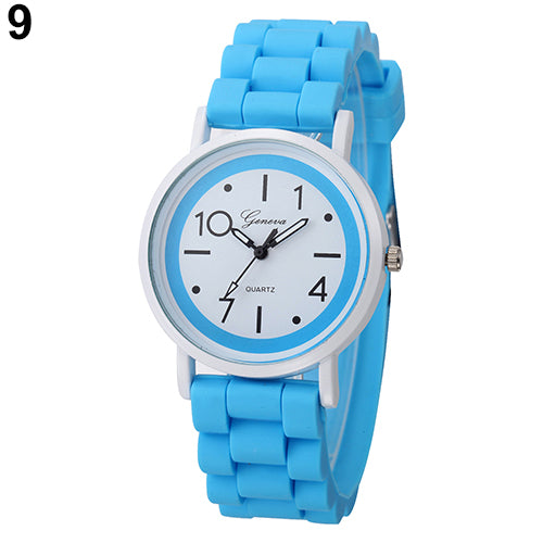 Women's Arabic Numerals Peony Floral Dial Wide Faux Leather Bracelet Wrist Watch