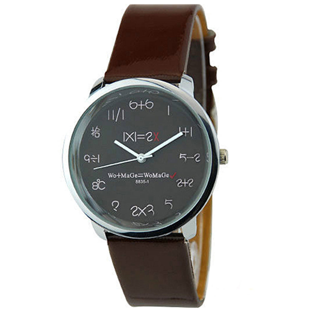 Ladies Chic Creative Mathematics Arithmetic Dial Quartz Candy Color Wrist Watch