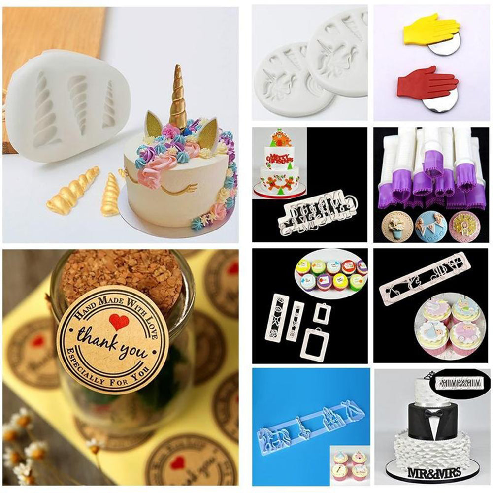 Cute 3D Unicorn Horn Shape Silicone Mold Fondant Cake Mold