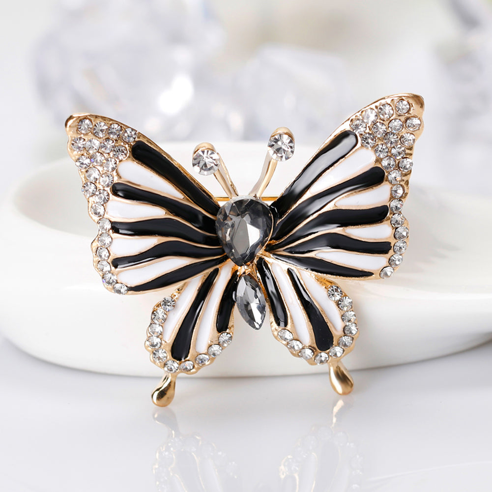 Fashion Butterfly Shiny Rhinestone Enamel Brooch Pin Ladies Wedding Gift Jewelry