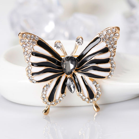 Fashion Butterfly Shiny Rhinestone Enamel Brooch Pin Ladies Wedding Gift Jewelry