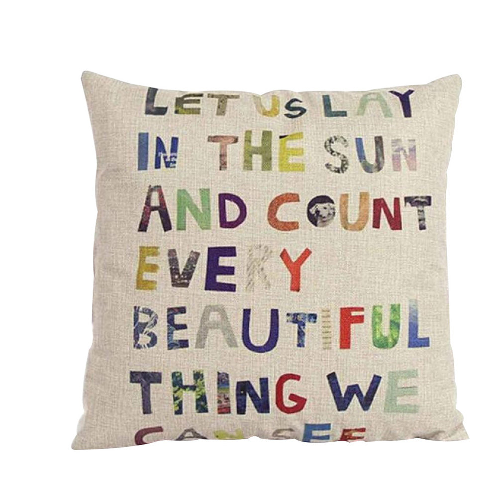 Love Letter Printed Pillow Case Bed Sofa Square Throw Cushion Cover Decoration