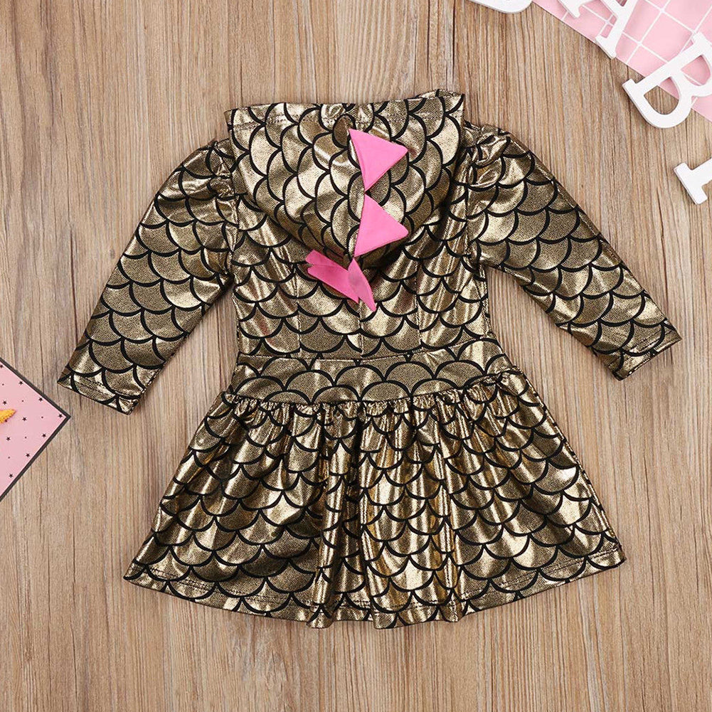 Lovely Dinosaur Baby Girls Hoodie Dress Toddler Cosplay Clothes Outfits Toddler