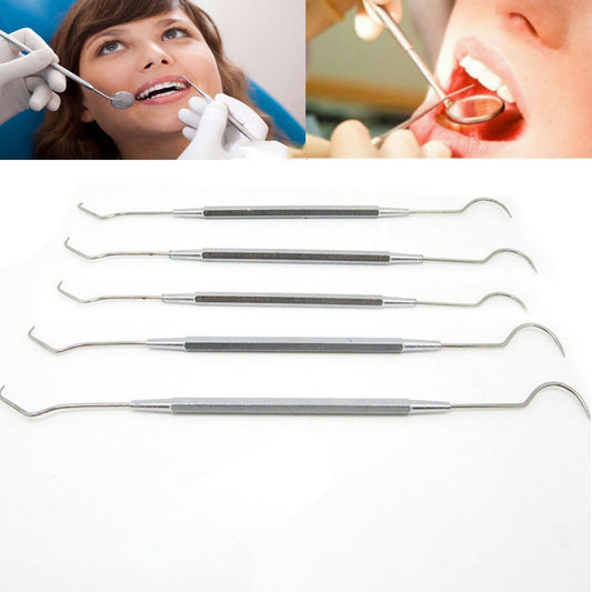 Stainless Steel Double End Hook Tooth Probe Dental Teeth Clean Hygiene Toothpick