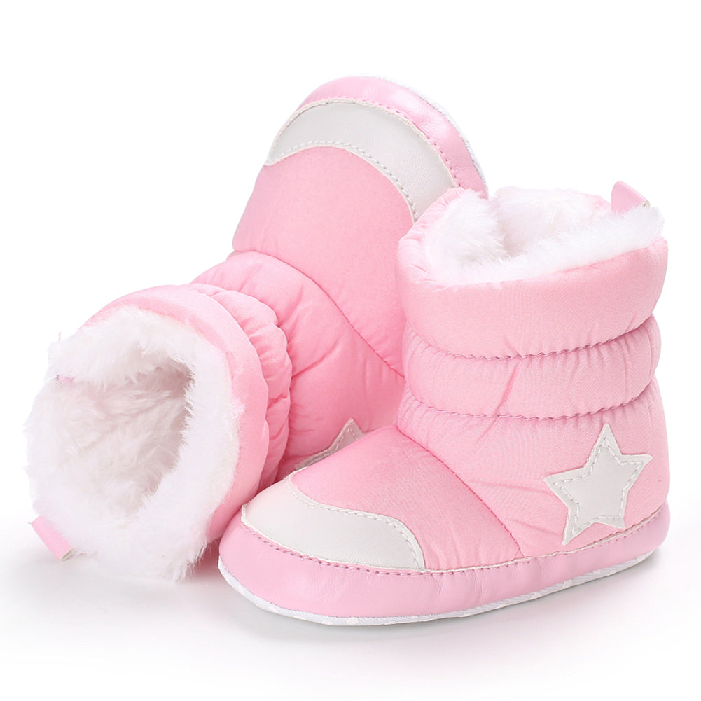 Simple Star Pattern Baby Boys Girls Casual Anti-Slip Winter Boots Thicken Shoes